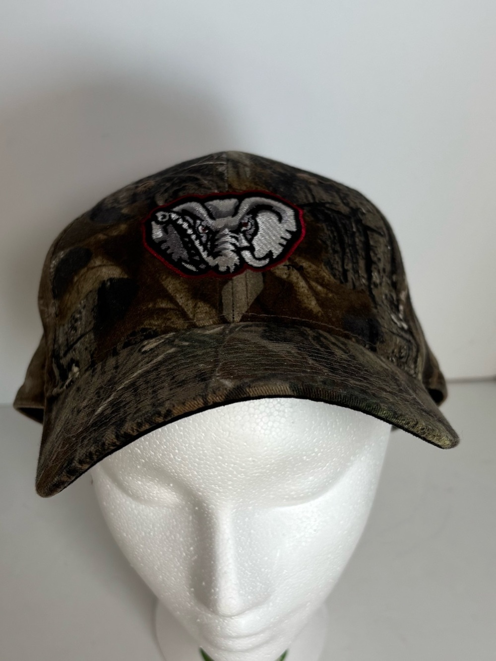 Camo Alabama Crimson Tide cap with embroidered logo and adjustable strap